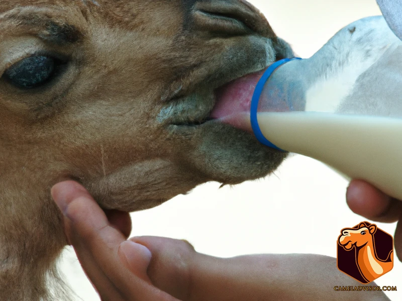 Feeding The Newborn Camel